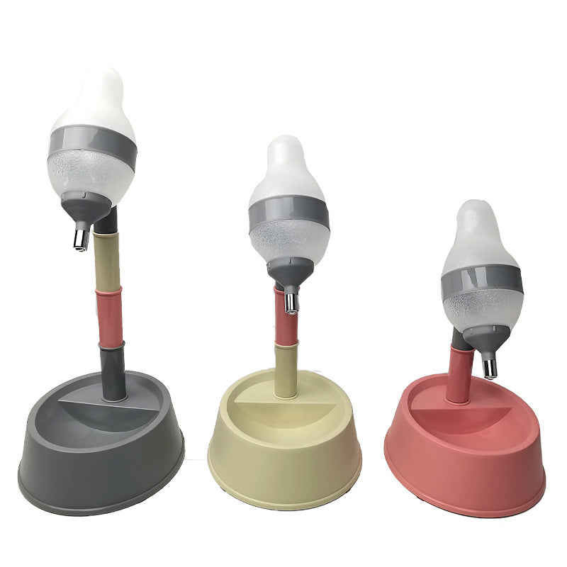 Automatischer Wasserspender für Haustiere mit Ständer, Futternapf und verstellbarer Höhe, Wasserflasche für Katzen und Hunde, Trinkbrunnen