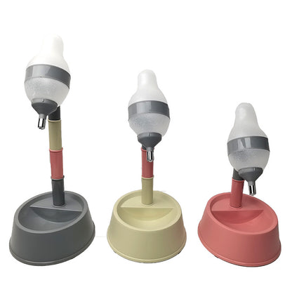 Automatischer Wasserspender für Haustiere mit Ständer, Futternapf und verstellbarer Höhe, Wasserflasche für Katzen und Hunde, Trinkbrunnen