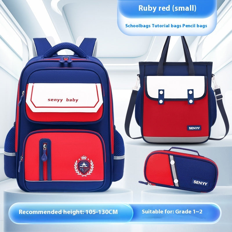 Kinderrucksack mit Rückenprotektor und wasserabweisendem, großem Fassungsvermögen aus Oxford-Gewebe 