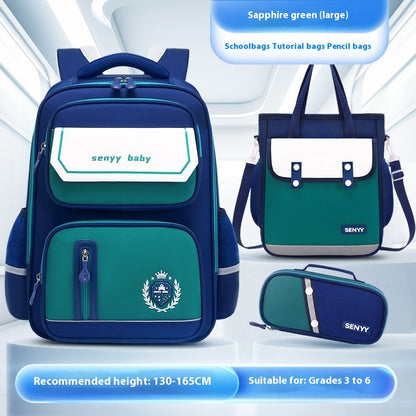 Kinderrucksack mit Rückenprotektor und wasserabweisendem, großem Fassungsvermögen aus Oxford-Gewebe 