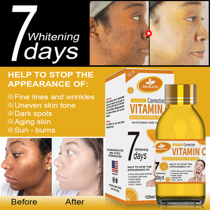 Vitamin-C-Serum für strahlende Haut – 7 Tage Anti-Aging-Feuchtigkeitspflege – VC-Körperserum 125 ml 