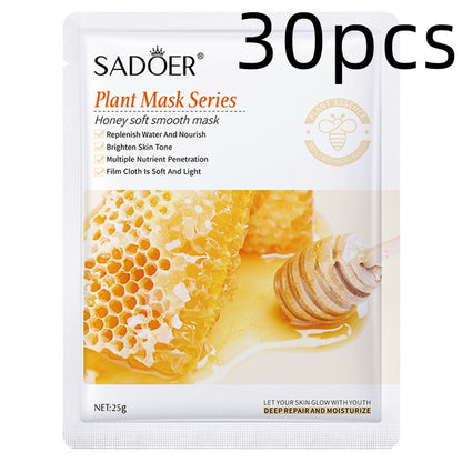 Einfache feuchtigkeitsspendende Gesichtsmaske mit Pflanzen und Früchten