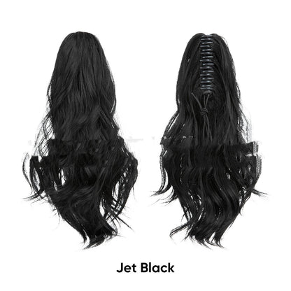 Birnenförmiger Haarknoten, hoher Pferdeschwanz aus Kunstfasern