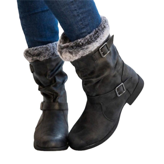 Warme Damen-Schneestiefel im Herbst- und Winterstil, europäische und amerikanische Martin-Stiefel
