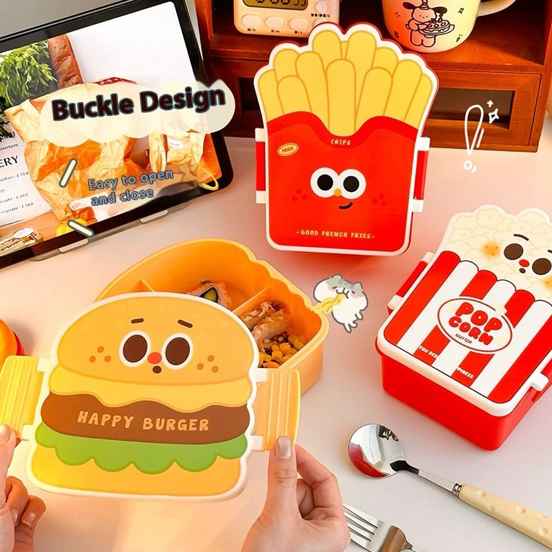 Student Hamburger Lunch Box Salad Fruit With Separate Fresh-keeping Food Box