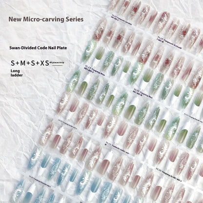 Neue chinesische Antik-Schwanenrelief-Stickerei für Nagelspitzen