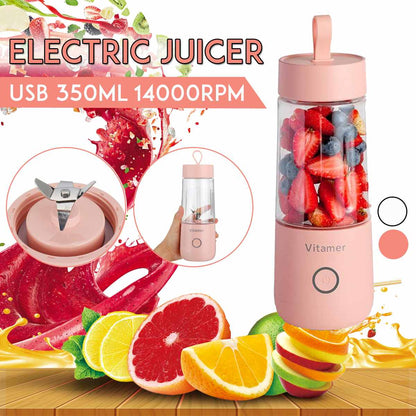 Tragbarer 350-ml-Standmixer mit USB-Ladefunktion, elektrisch, für Smoothies, Slush-Eis und Säfte.