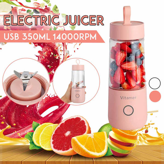 Tragbarer 350-ml-Standmixer mit USB-Ladefunktion, elektrisch, für Smoothies, Slush-Eis und Säfte.
