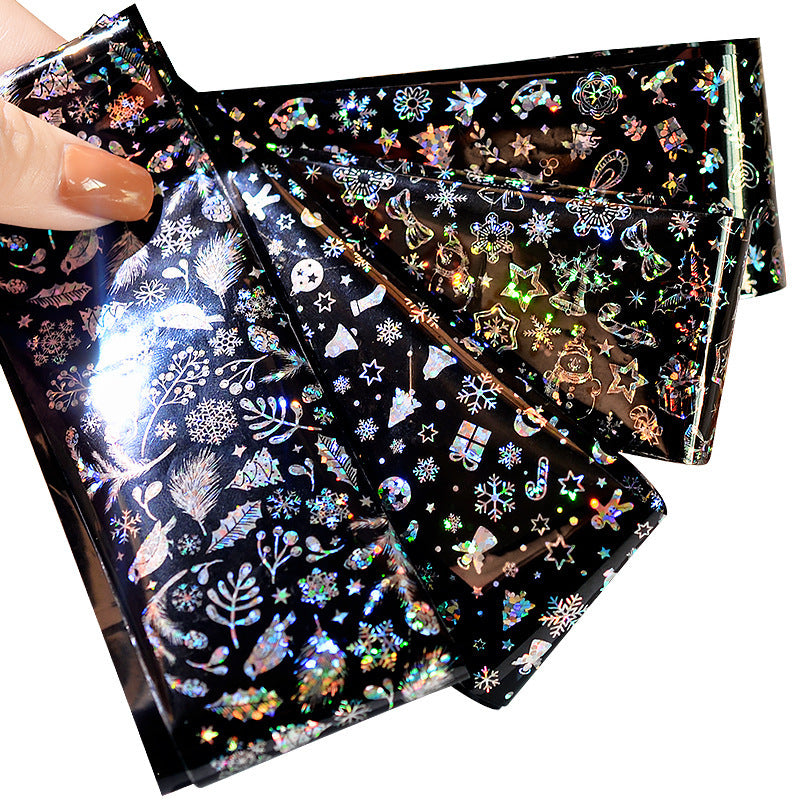 Schwarzer Schneeflocken-Lasertransfer-Aufkleber