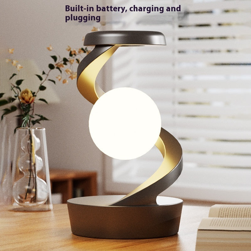 Drehbare Mond-Schreibtischlampe mit kabelloser Handy-Ladefunktion und Sensorsteuerung, dekorative Tischlampe, kleine Nachtlampe, Heimdekoration