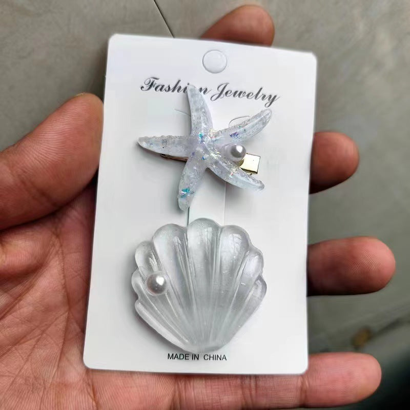 Ocean Shell Starfish Barrettes
