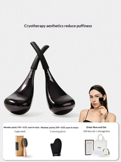 Eislöffel-Schönheitsmassage, Gesichtspflege, Abschwellendes Gesicht, Eispackung, Augen-Eishammer, Kältekompresse