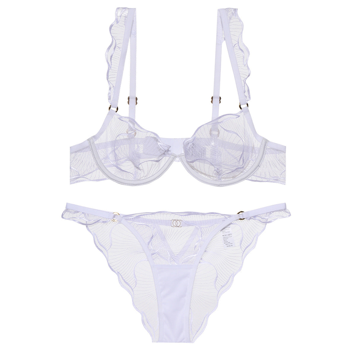 French Ultra-thin Pure And Seductive Embroidered Lace Lingerie Set