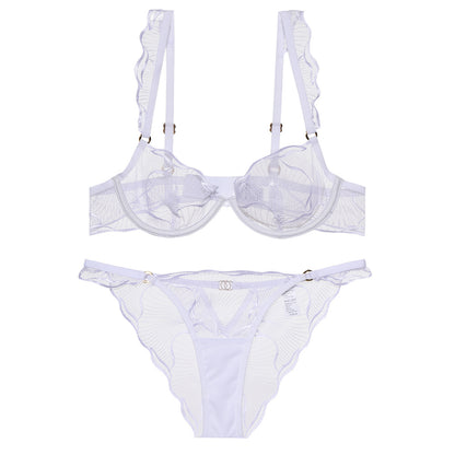 French Ultra-thin Pure And Seductive Embroidered Lace Lingerie Set