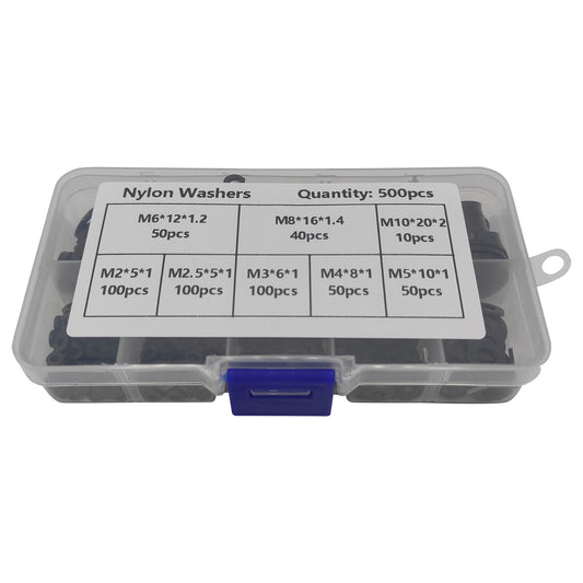 500 Stück schwarze Nylon-Kunststoff-Dichtungsscheiben