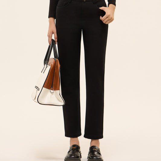 Denim-Wollhose, warm gefüttert, dick, urbaner Stil, Zigarettenhose