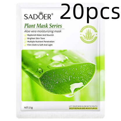 Einfache feuchtigkeitsspendende Gesichtsmaske mit Pflanzen und Früchten