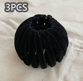 Velvet Bird's Nest Hairpin Lazy Hair Band For Bun Haircut Hair Band Girl's High Ponytail Barrettes