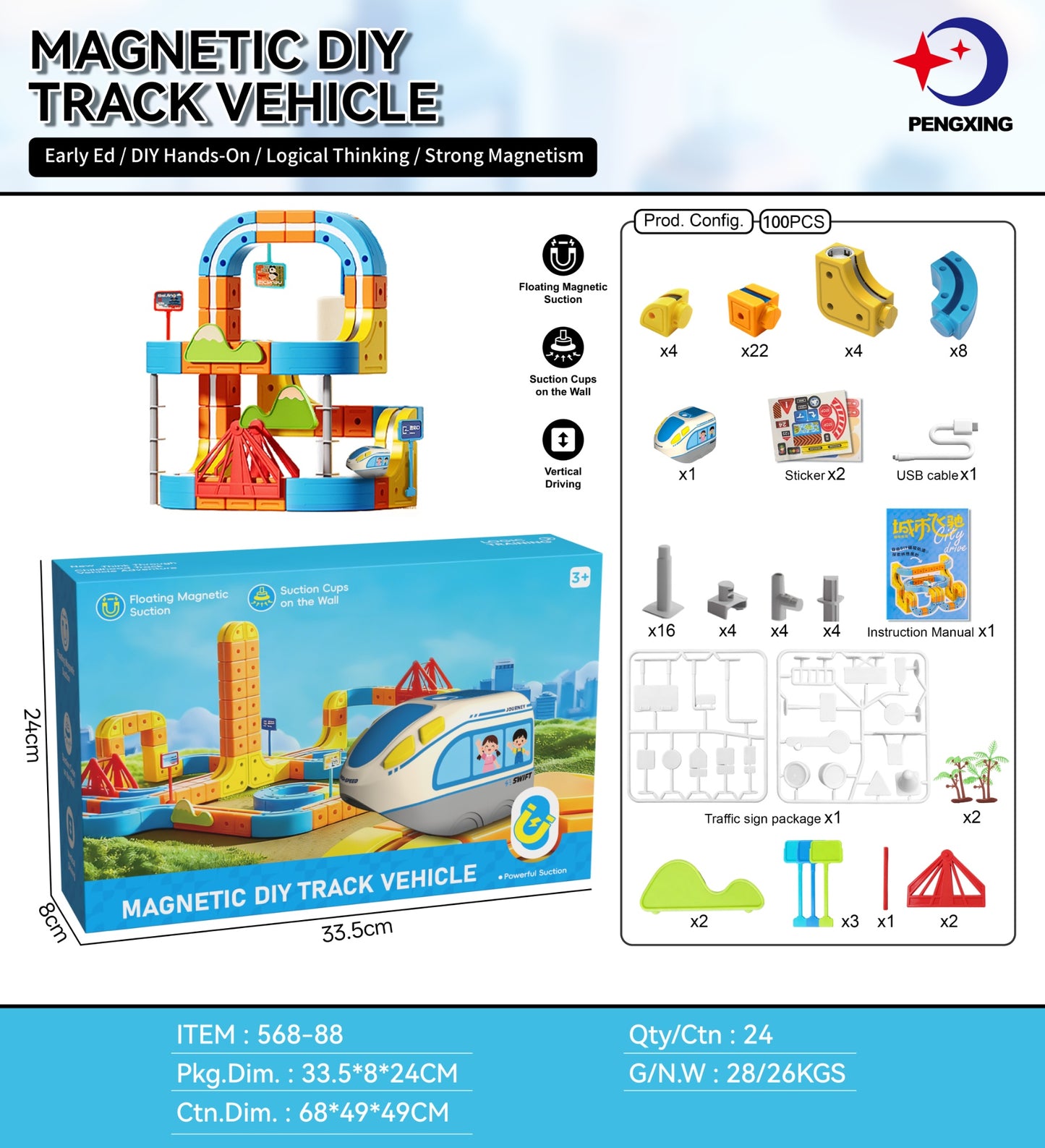 Childrens Electric Magnetic Levitation Track Building Toy