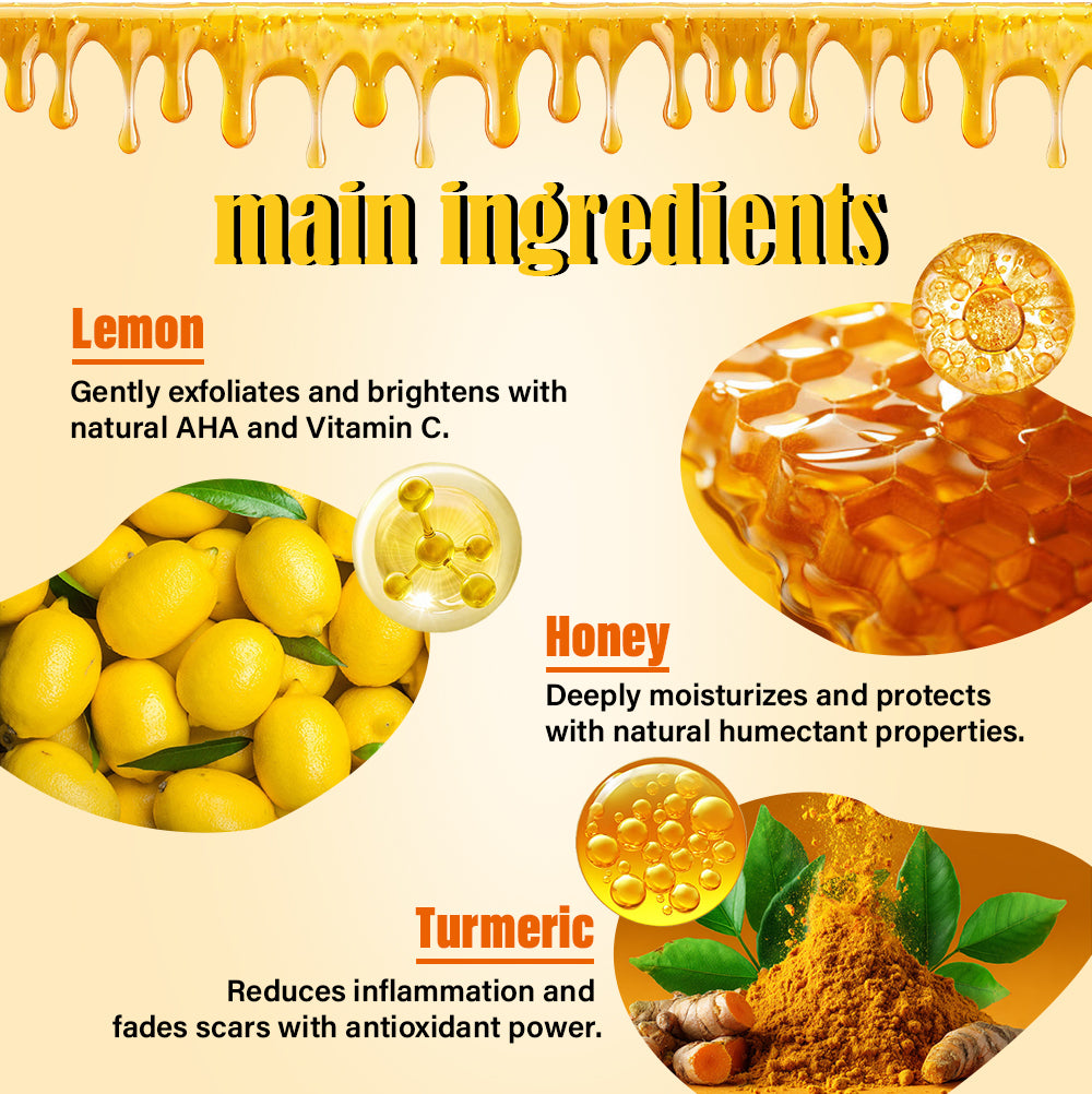 Körperpeeling mit Zitrone, Honig und Kurkuma – Aufhellende Gesichts- und Körperpflege (500 ml) 
