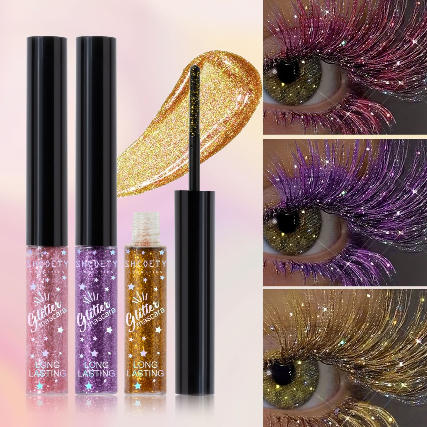 Farbige Mascara in 5 Farben, wasserfest und wischfest