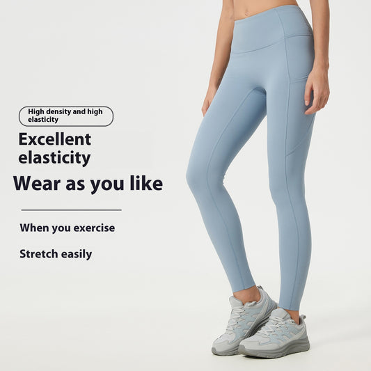 Bauchformende, schlankmachende Sport-Fitness-Yogahose mit pfirsichfarbenem Hüftlift für Damen