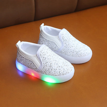 LED-Sneaker für Kinder, beleuchtete Baby- und Kleinkind-Sneaker mit Pailletten, Mädchen-Lichtschuhe
