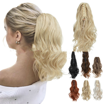 Birnenförmiger Haarknoten, hoher Pferdeschwanz aus Kunstfasern