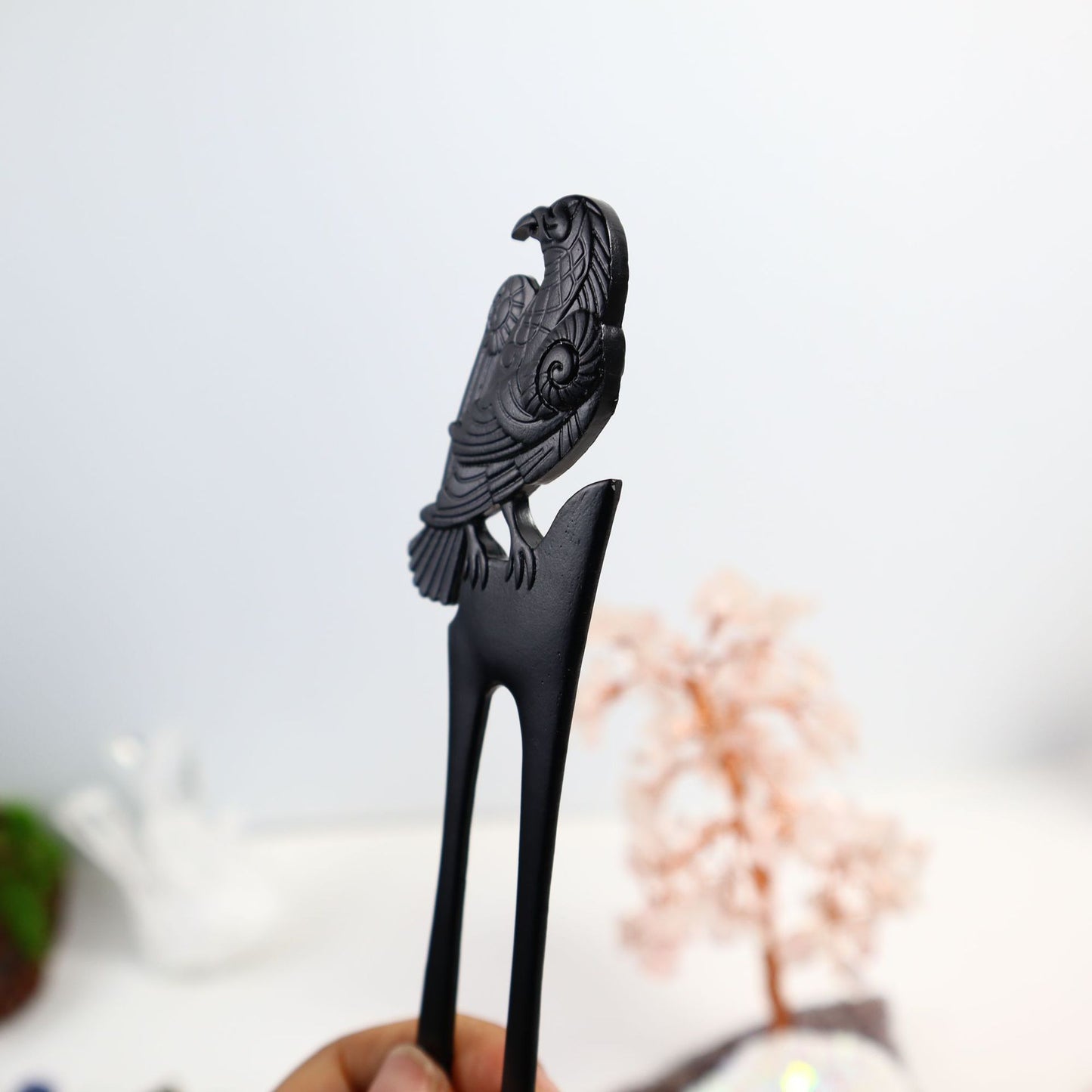 Retro Crow Double-sided Three-dimensional Carved Hairpin