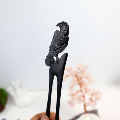 Retro Crow Double-sided Three-dimensional Carved Hairpin