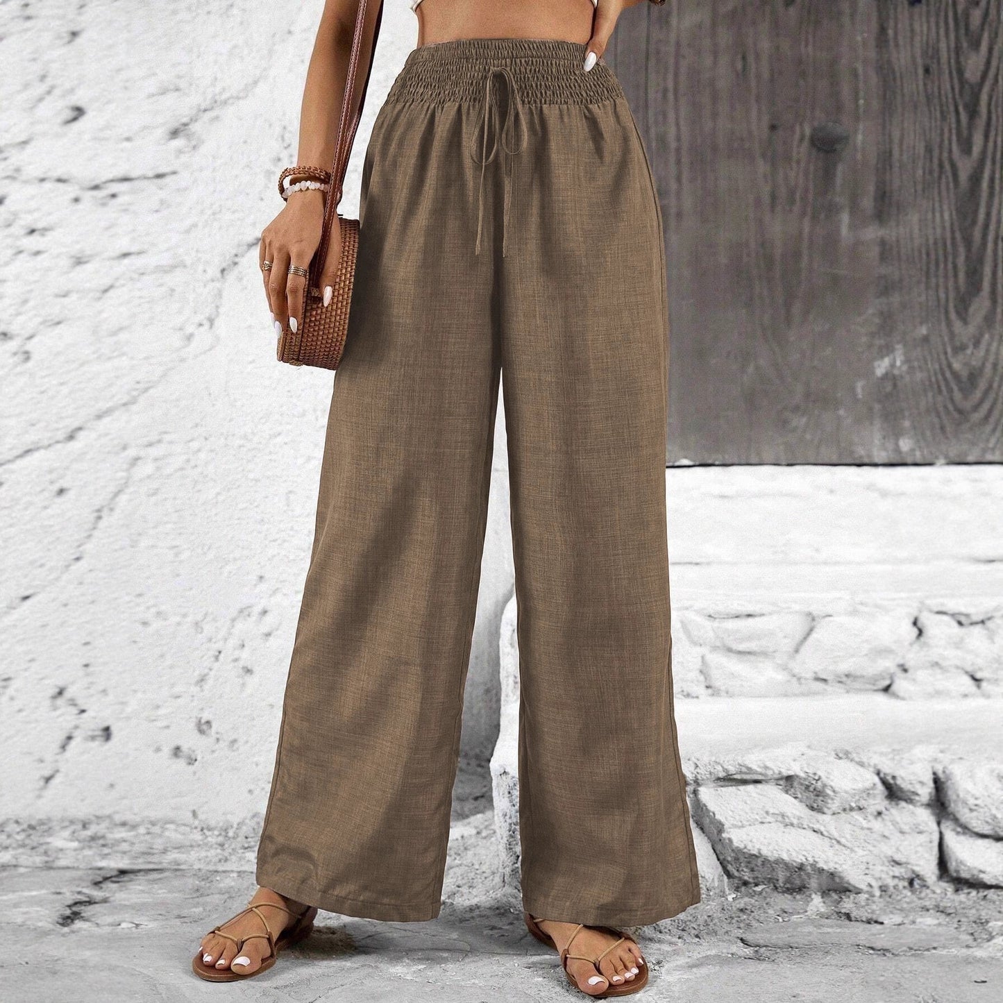 Retro Casual Pants High-waisted Trousers Women