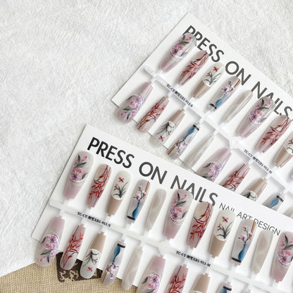 Antiker chinesischer Stil, süß, cool, dunkel, künstliche Nagelspitzen