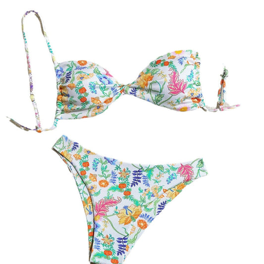 Sexy zweiteiliger Strandbikini mit freiem Rücken für Damen