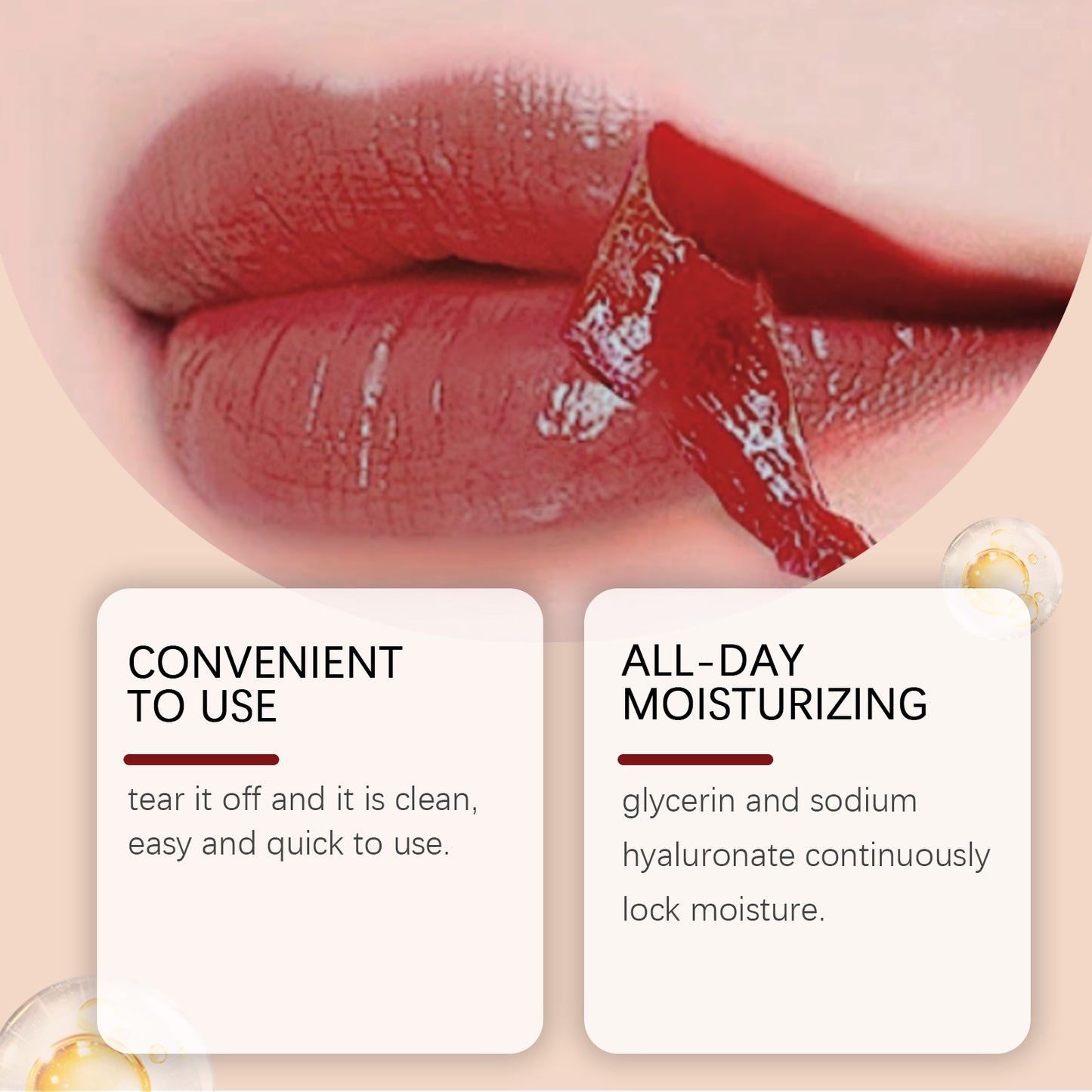 Farbbeständiger, abziehbarer Lipgloss, feuchtigkeitsspendend, hinterlässt keine Flecken auf Tassen