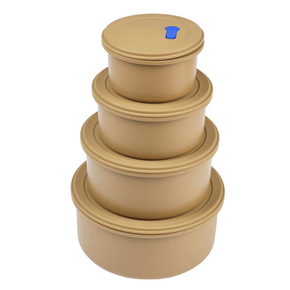 Silicone Bowl Fresh-keeping Lunch Box Microwave Oven Heating Portable Round Sealed With Lid