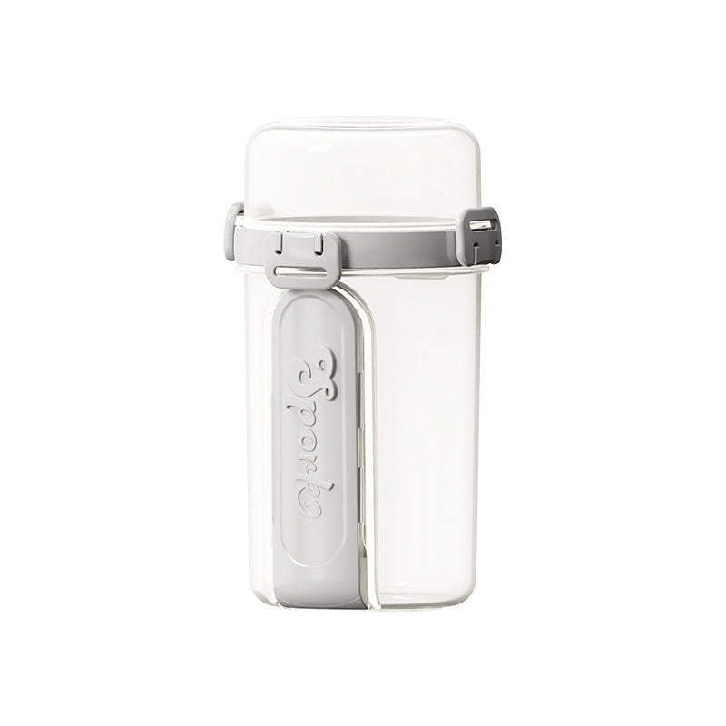 Double-layer Portable Light Food Salad Cup With Fork And Spoon, Leak-proof Sealed Lunch Box