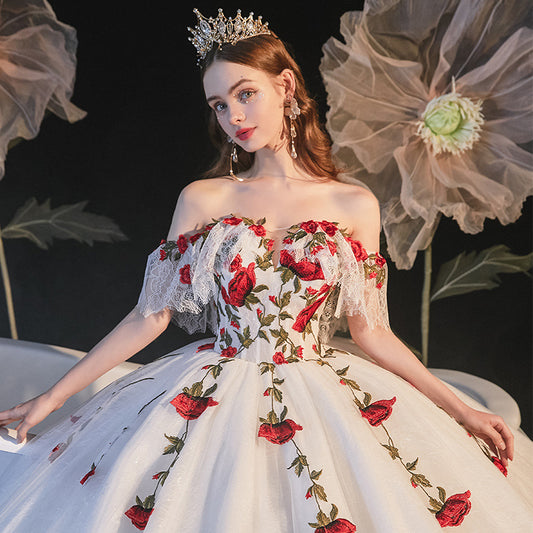 Temperament Bride Bra Trailing Mori Style Hochzeitskleid