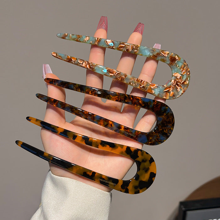 U-förmige Haarnadel, Haaraccessoires für Damen-Duttfrisuren