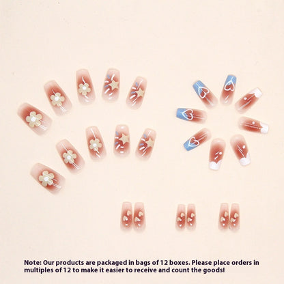 Vielseitiger, mittellanger, rosafarbener künstlicher Nagelflicken für Damen