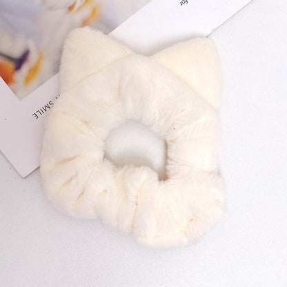 Plush Simple Cat Ears Large Intestine Hair Ring