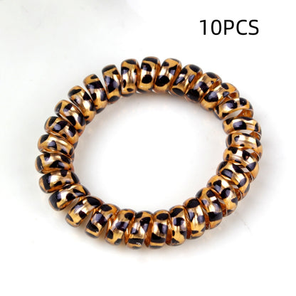 Plastic Leopard Print Phone Line Hair Ring Hair Rope