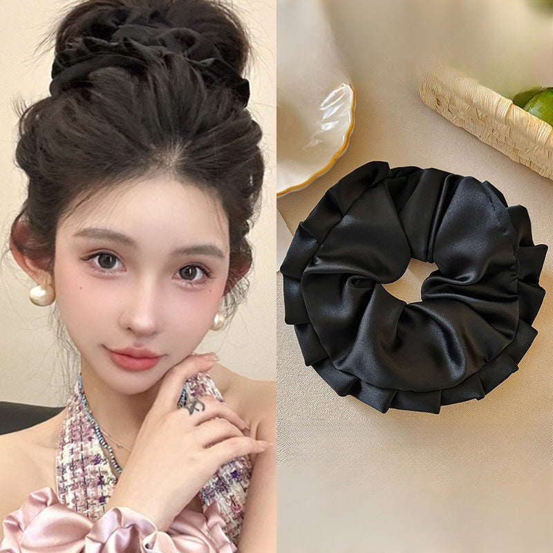 Haargummi im koreanischen Ballettstil, plissiert, übergroß, mit Kissenform