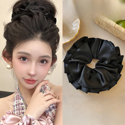 Haargummi im koreanischen Ballettstil, plissiert, übergroß, mit Kissenform