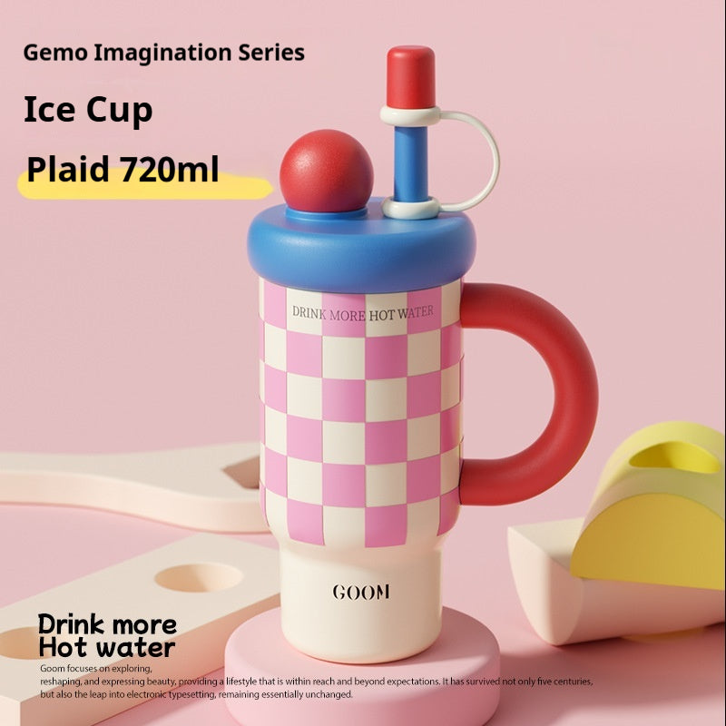 A Fashionable Woman With An Ice-free Insulated Cup