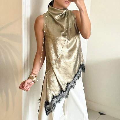 Stylish And Minimalist Sleeveless Womens Top