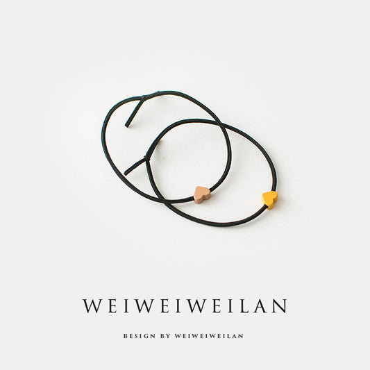 Simple All-match Rubber Band Colored Loving Heart Hair Rope