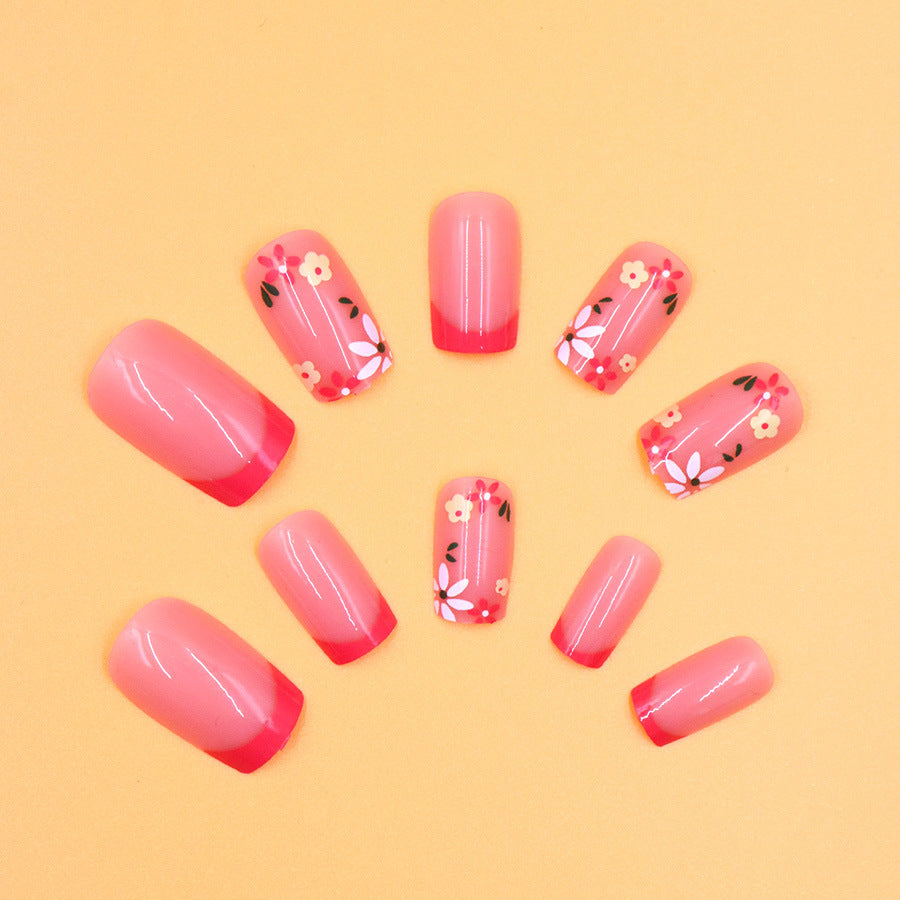 Ice-transparent Multi-color Floral Gentle Sweet Wearable Nail Art