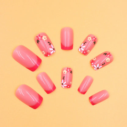 Ice-transparent Multi-color Floral Gentle Sweet Wearable Nail Art