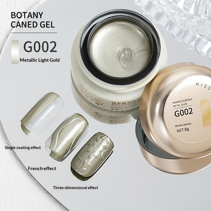 Flüssiger, spiegelnder Metallic-Gel-Nagellack im japanischen Stil