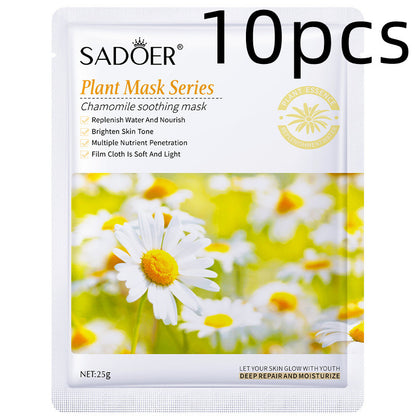 Einfache feuchtigkeitsspendende Gesichtsmaske mit Pflanzen und Früchten